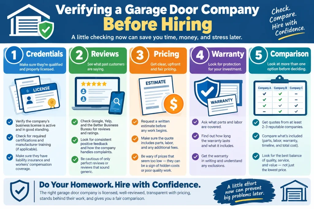 Verifying a Garage Door Company Before Hiring